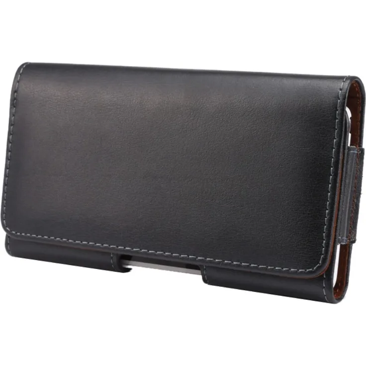 Quer-Tasche (Kunstleder) für iPhone 8 Plus, 7 Plus, 6 Plus, 6s Plus u.a. - schwarz - 155 x 80 x 12 mm