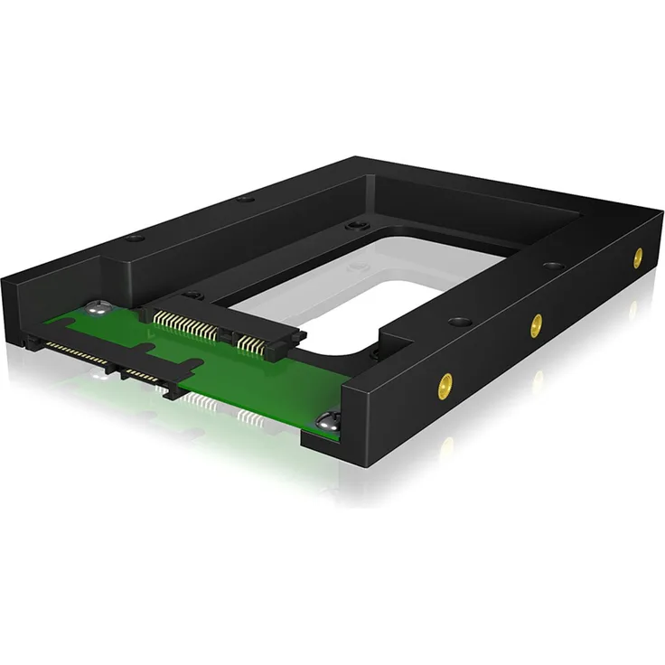Icy Box IB-2538StS Konverter 1x 2,5 Zoll auf 1x 3,5 Zoll für SATA HDD-SSD, Kunststoff, Messinggewinde, SATA III, schwarz