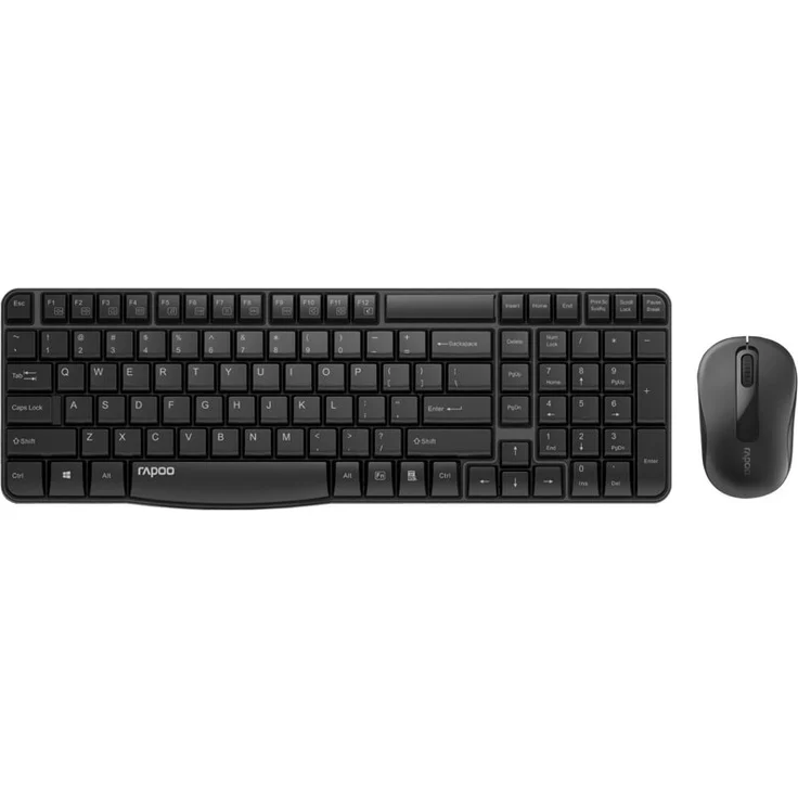 Rapoo X1800S kabelloses Tastatur-Maus-Set , 2.4 GHz Wireless via USB, 1000 DPI optischer Sensor, DE-Layout QWERTZ, schwarz – Bild 1