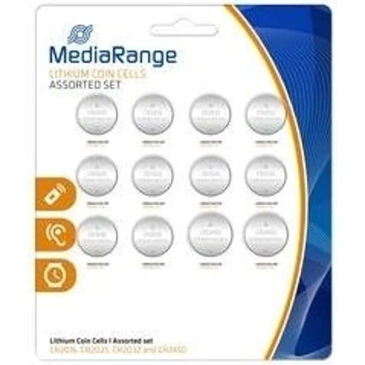 MediaRange Lithium Knopfzellen-Set, sortiert, CR2016|CR2025|CR2032|CR2450, 12er Pack – Bild 1