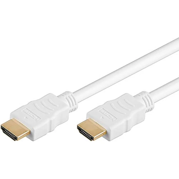 PremiumCord 4K High Speed ??HDMI + Ethernet Kabel 2 m, Kompatibel mit Video 4K 2160p, FULL HD 1080p, Deep Color, 3D, ARC, HDR, 3x geschirmt, 10,2Gbps, vergoldete Anschlüsse, weiß