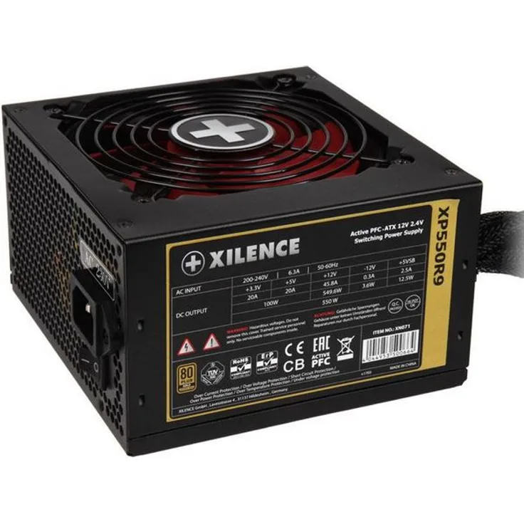 Xilence Performance X Serie | PC Netzteil | XN071 | 550 Watt | 80+ Gold | rot-schwarz
