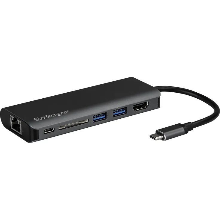 StarTech.com USB-C Multiport Adapter, 2x USB 3.0 - HDMI - SD - Gigabit Ethernet, mit Stromversorgung (USB PD), USB C Dock