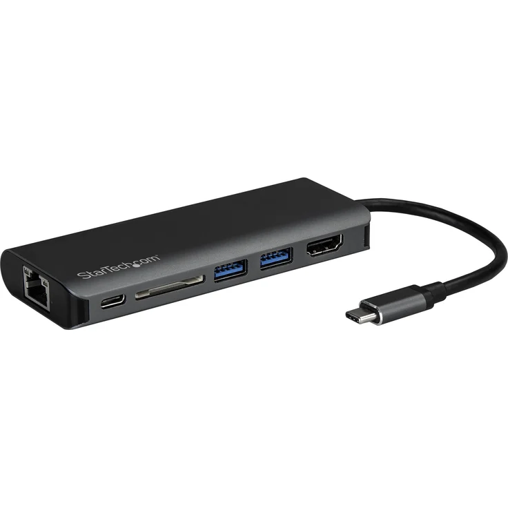 StarTech.com USB-C Multiport Adapter, 2x USB 3.0 - HDMI - SD - Gigabit Ethernet, mit Stromversorgung (USB PD), USB C Dock – Bild 1