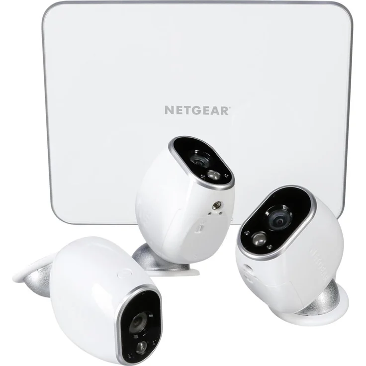 Arlo HD Überwachungskamera & Alarmanlage, 3er Set, Smart Home, kabellos, Innen-Außen, Nachtsicht, WLAN, wetterfest, Bewegungsmelder, (VMS3330) - Weiß – Bild 2