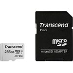 Transcend Highspeed 256GB  micro SDXC-SDHC Speicherkarte (für Smartphones, etc. und Digitalkameras) - 4K, U3, V30, A1, UHS-I TS256GUSD300S-A (mit Adapter)