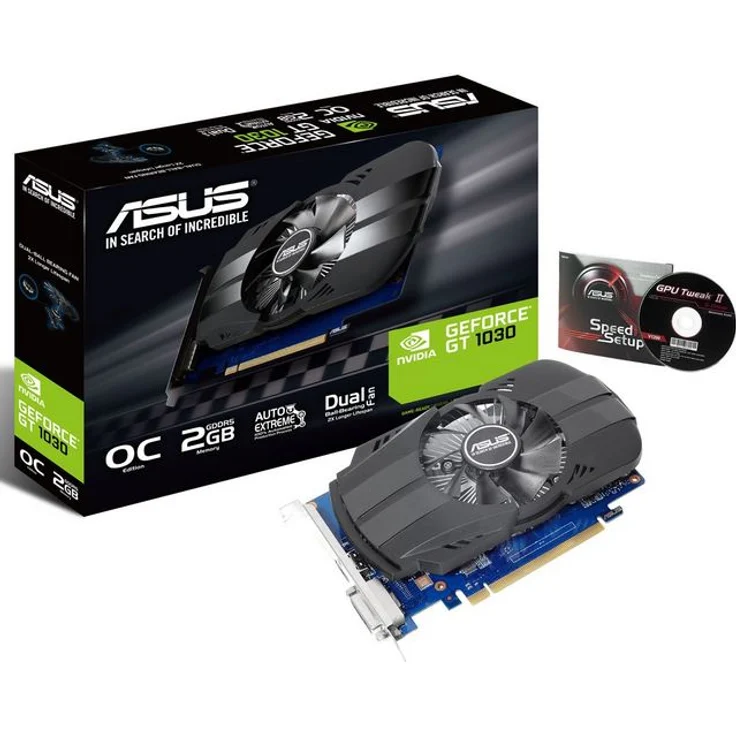 Asus Phoenix GeForce PH-GT1030-O2G Grafikkarte (Nvidia, PCIe 3.0, 2GB GDDR5 Speicher, HDMI, DVI) – Bild 1