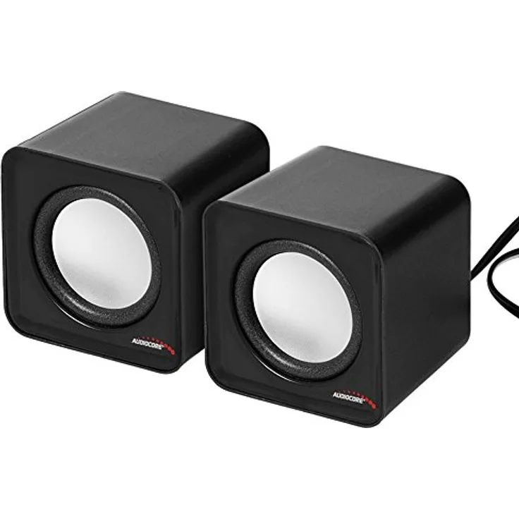 Audiocore AC870 Kompakt Stereo-Lautsprecher 2.0 PC 2x3 Watt RMS Schwarz