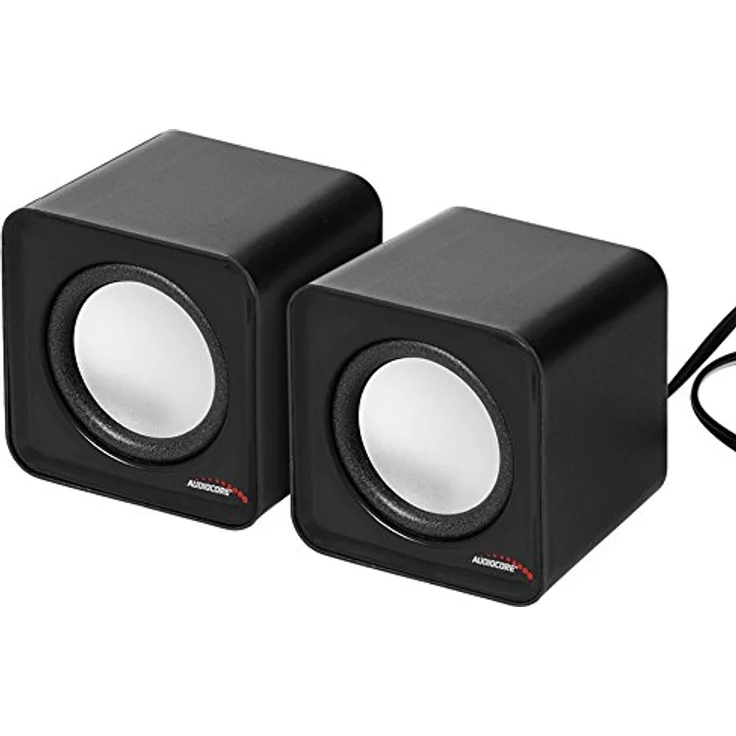 Audiocore AC870 Kompakt Stereo-Lautsprecher 2.0 PC 2x3 Watt RMS Schwarz – Bild 1