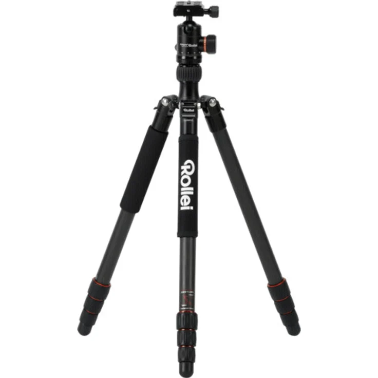 Rollei C5I I Schwarz I leichtes Foto-Stativ aus Carbon I Reise-Stativ mit Kugelkopf und Stativtasche I Verwendbar als Macrostativ, Einbeinstativ-Monopod und Ministativ I Arca Swiss Platte – Bild 1