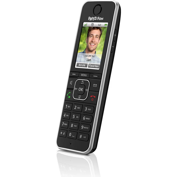 AVM FRITZ!Fon C6 Black, DECT-Komforttelefon (hochwertiges Farbdisplay, HD-Telefonie, Internet-/Komfortdienste, Steuerung FRITZ!Box-Funktionen), VoIP-Telefon, schwarz – Bild 3