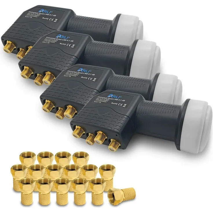 ARLI Universal-Quad-LNB (für 4 Teilnehmer), 4er Set - Pack - 10748