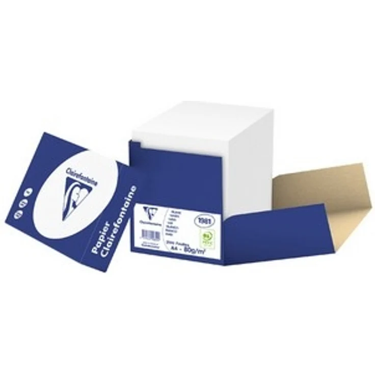 Clairefontaine 1981C Clairalfa blickdichtes Druckerpapier (DIN A4, 21 x 29,7 cm, 80 g, ideal für alltägliche Kopien und Ausdrucke, Pack mit 2500 Blätter) weiß - Preisvergleich – Bild 1
