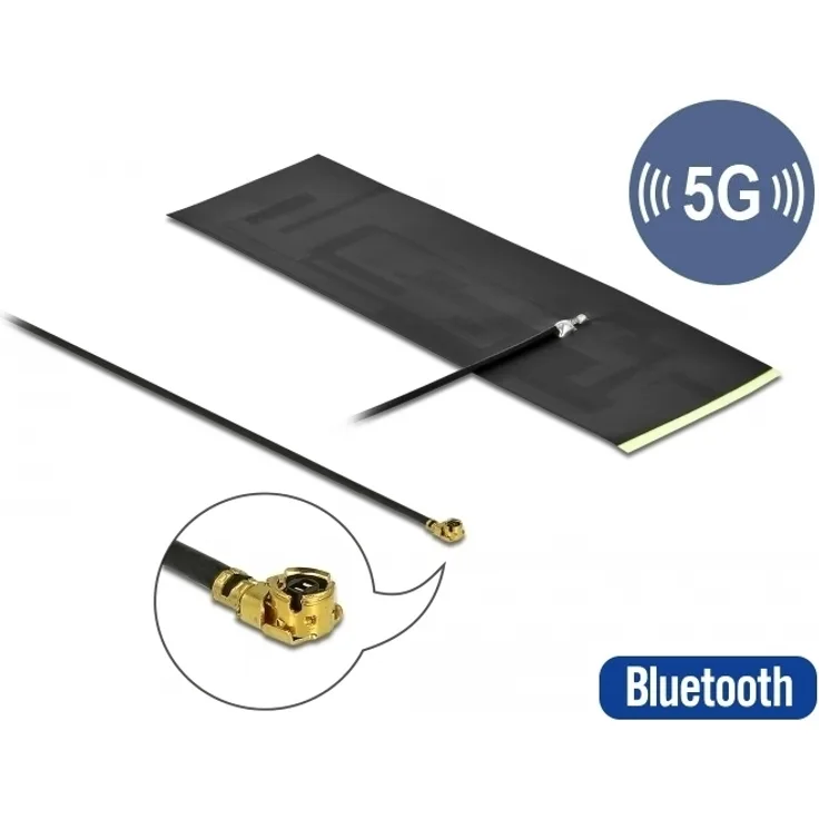 DELOCK 5G LTE Antenne MHF I Stecker -0,42 - 5,00 dBi omnidirektional FPC