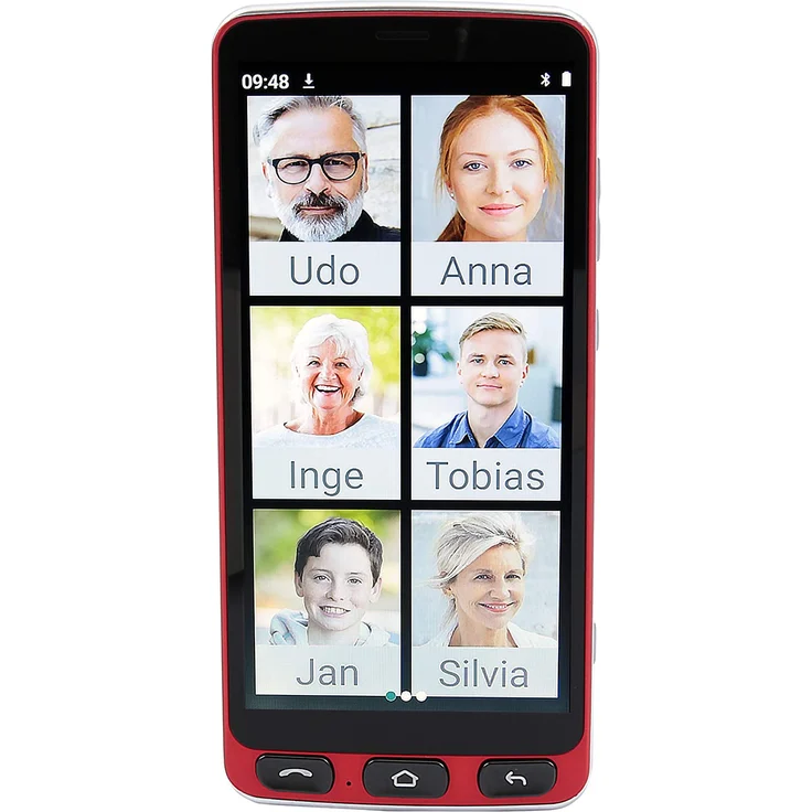 Olympia Neo Senioren-Smartphone extragroße Darstellung, hörgerätekompatibel Notruftaste, Rot – Bild 2
