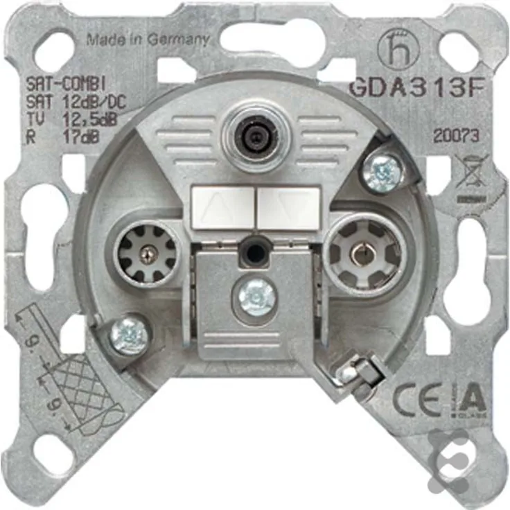 Jung GDA 313 F Durchgangsdose GDA313F 3Loch, Metallisch
