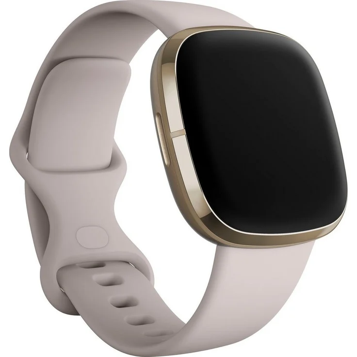 Fitbit Sense Smartwatch GPS, Unisex, S/L, Edelstahlgehäuse, Softgold/Mondweiß – Bild 4