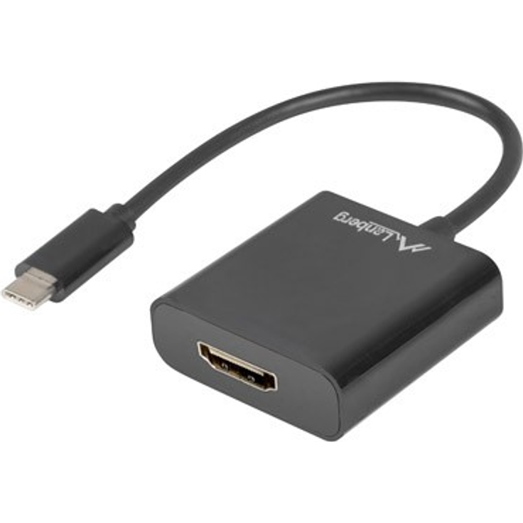 Adapter LANBERG AD-UC-HD-01 USB Typ C Stecker auf HDMI-Buchse Auflösung bis 1920 x 1200 15 cm Länge