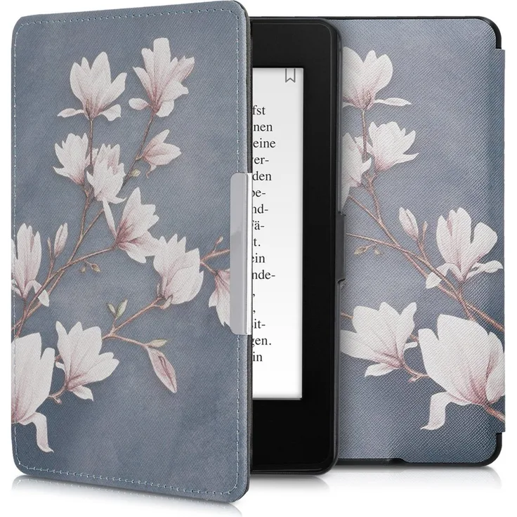 kwmobile E-Reader-Hülle, Hülle für Amazon Kindle Paperwhite - Kunstleder eReader Schutzhülle Cover Case (für Modelle bis 2017) - Magnolien Design