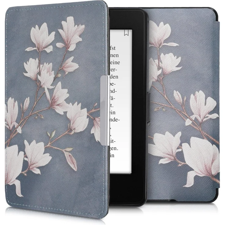 kwmobile E-Reader-Hülle, Hülle für Amazon Kindle Paperwhite - Kunstleder eReader Schutzhülle Cover Case (für Modelle bis 2017) - Magnolien Design