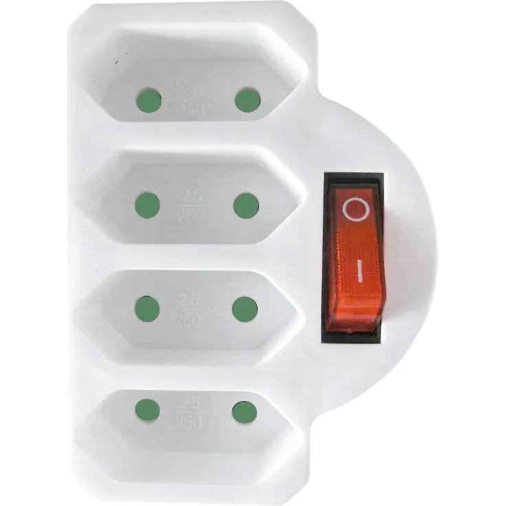 HEITECH 4 fach Steckdosenadapter mit Kindersicherung - geprüfte Mehrfachsteckdose mit Schalter, Belastbarkeit bis max. 2300W - Adapterstecker Mehrfachstecker