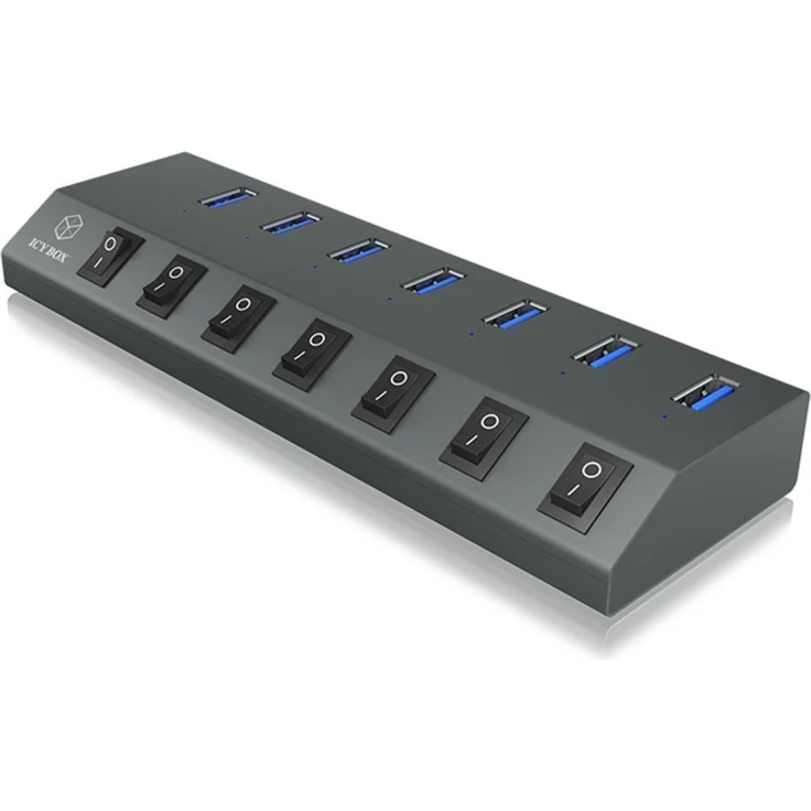 USB Hub 3.0 - 7-fach aktiv mit Ladefunktion ICY Box  – Bild 1