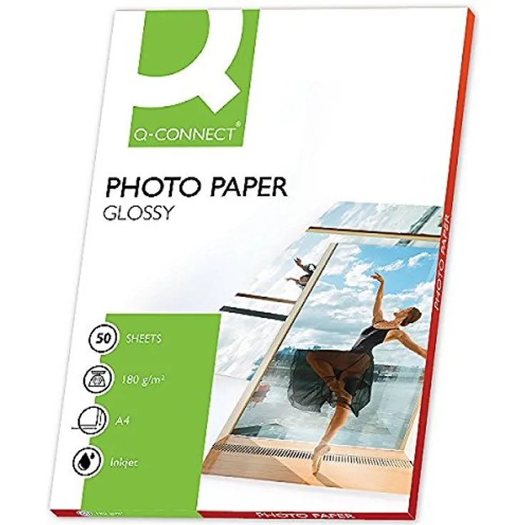 Q Connect 180 gsm A4 Hochglanz-Fotopapier (50 Stück)