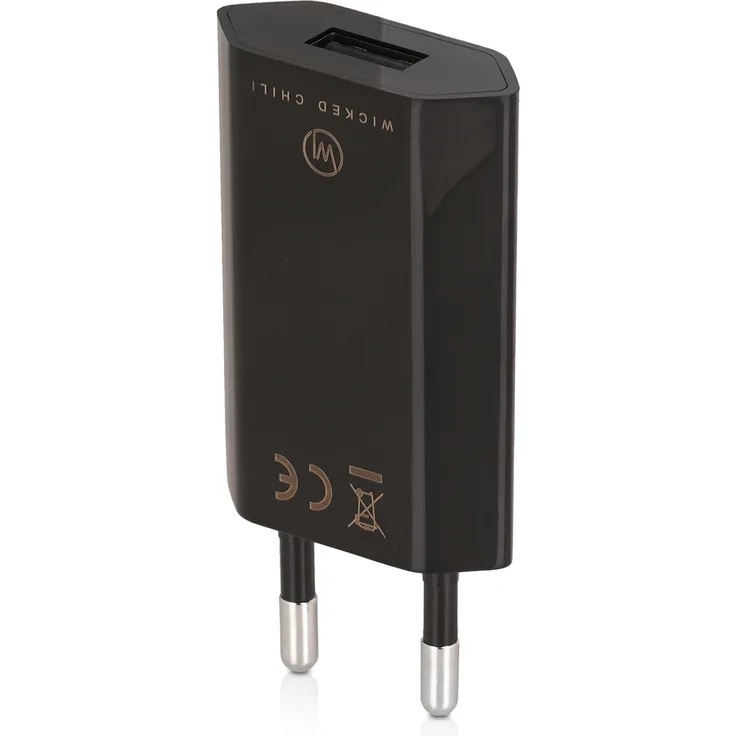 Wicked Chili Pro Series Netzteil - Ultra Slim - USB Adapter für Handy, Tablet, eBook Reader, Smartphone (1000 mA, 100-240V, schwarz/black)