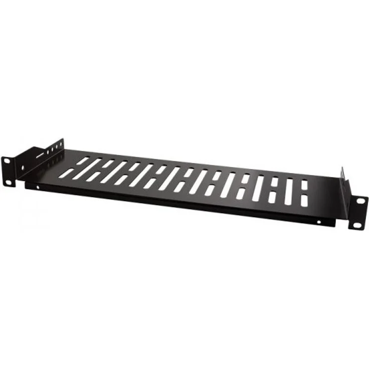 LogiLink SF1C25B - 19'' Einschubfach (1 HE) für Stand-, Serverschränke mit mind. 250mm Tiefe, max. 10kg Tragkraft, Schwarz
