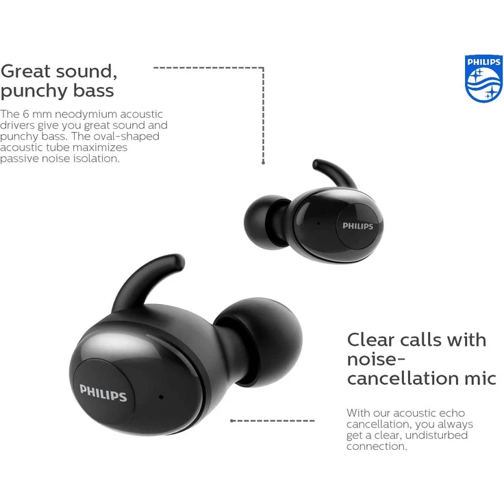 Philips SHB2515BK-10 In-Ear Kopfhörer, mit Bluetooth, Mikrofon, schwarz – Bild 5