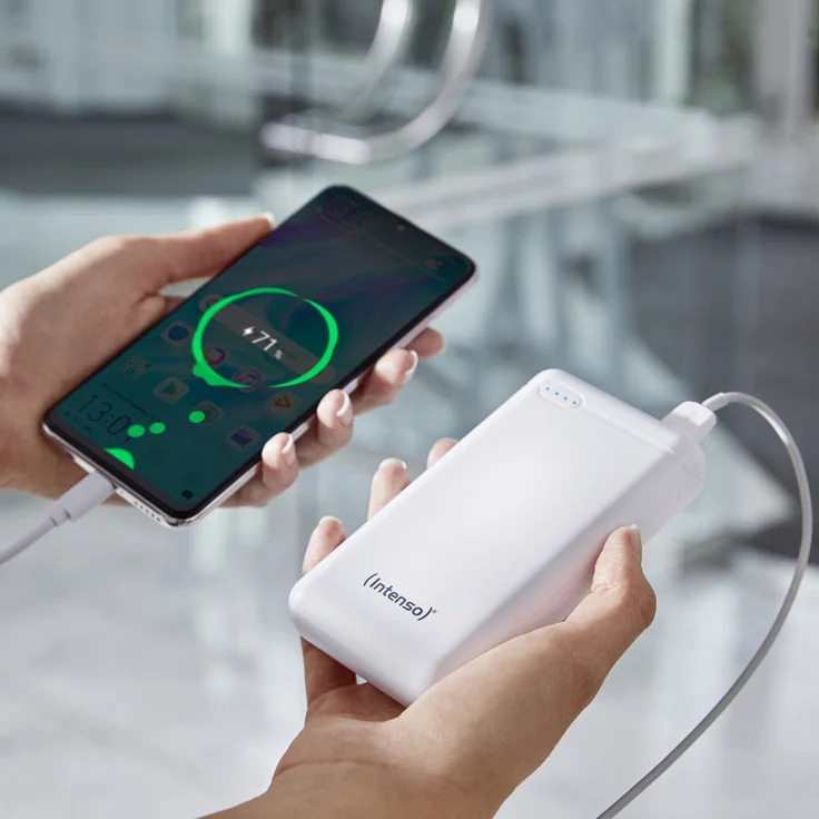 Intenso XS20000, externes Ladegerät, 20000 mAh, geeignet für Smartphones, Tablets, PCs, Digitalkameras, Nintendo Switch, Powerbank, weiß (7313552) – Bild 5