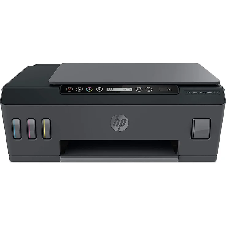 HP Smart Tank Plus 555 (3-in-1) Multifunktionsdrucker - (Thermal Inkjet) Farbe, Druckgeschwindigkeit: 11 s/w, 5 Farbe, Auflösung: 1200 x 1200, USB, WLAN, Bluetooth LE, AirPrint, Wifi-Direct (1TJ12A) – Bild 1