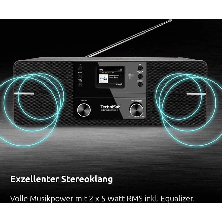 TechniSat DIGITRADIO 371 CD IR CD-Radio mit Bluetooth, TFT-Display, Wecker, schwarz – Bild 8
