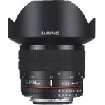 Samyang F2.8-14 mm Objektiv DSLR Canon EF manueller Fokus Fotoobjektiv (angebaute Sonnenblende) Weitwinkelobjektiv schwarz