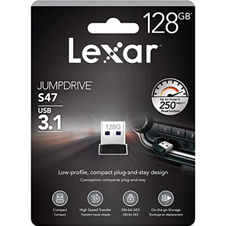 Lexar USB-Stick (3.1) 128 GB Jump Drive S47 extra flaches Design Plug-and-Stay