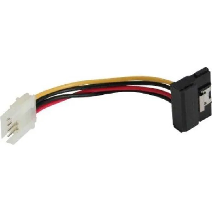 InLine - Netzteil - 15 PIN SATA Power (W) - 4-Pin-Mini-Stromversorgungsstecker (M) - 6cm - 90-Grad-Anschluss, mit Verriegelung (29660W)