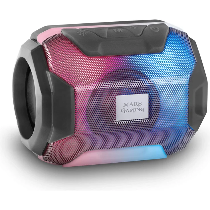 Mars Gaming MSBAX RGB Bluetooth-Lautsprecher mit FM-Radio, Lichteffekt, Kartenleser, schwarz – Bild 2
