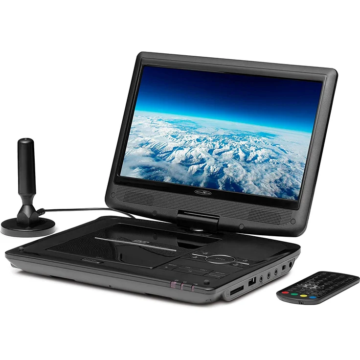 Reflexion DVD1017 Tragbarer 25,4 cm (10 Zoll) DVD-Player mit DVB-T2 HD Tuner, Fernbedienung, 12V Adapter, HDMI, USB, 230V Netzteil schwarz – Bild 2