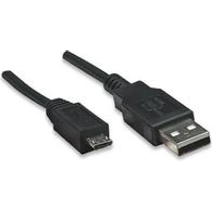 Manhattan Hi-Speed USB Device Cable - USB-Kabel - USB Typ A, 4-polig (M) - 5-polig Micro-USB Typ B (M) - 50 cm (USB / Hi-Speed USB) - geformt - Schwarz (325677)