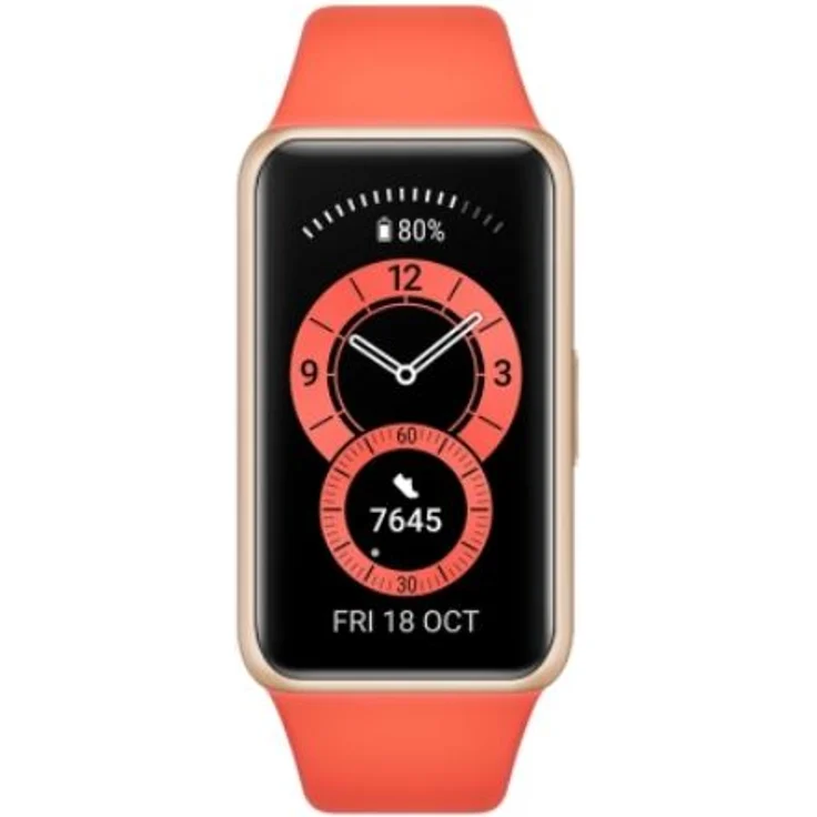 Huawei Band 6 Fitness-Tracker Damen, 43 x 25,4mm, Kunststoffarmband, Amber Sunrise – Bild 2