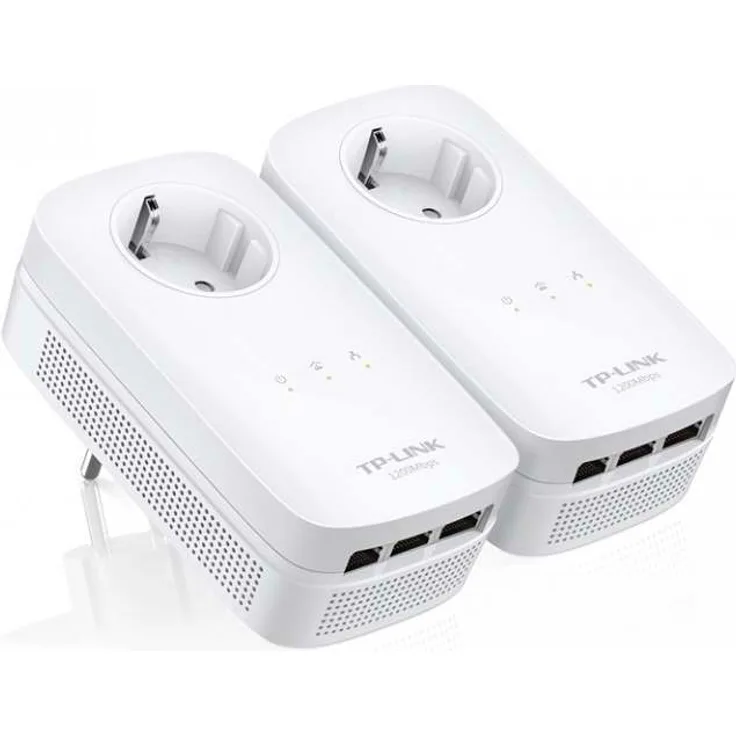 TP-Link TL-PA8030P KIT 1300Mbit-s 6x Gigabit Ports Passthrough Steckdose Powerline Adapter Set(2 2-MIMO, Plug & Play, energiesparend, kompatibel zu allen gängigen Powerline Adaptern) weiß