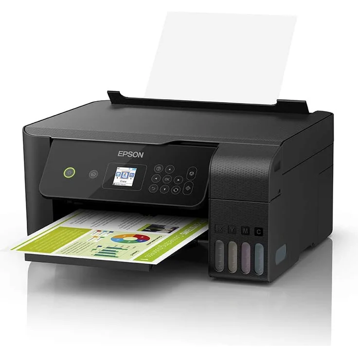 Epson EcoTank ET-2720 (3-in-1) Multifunktionsdrucker - (Tintenstrahl) Farbe, Druckgeschwindigkeit: 10 s/w, 5 Farbe, Auflösung: 5760 x 1440, WLAN, Mobile Print, AirPrint, Wi-Fi Direct (C11CH42402) - Preisvergleich – Bild 2
