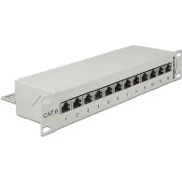 DeLOCK - Patch Panel - RJ-45 X 12 - Hellgrau - 1U (43299)