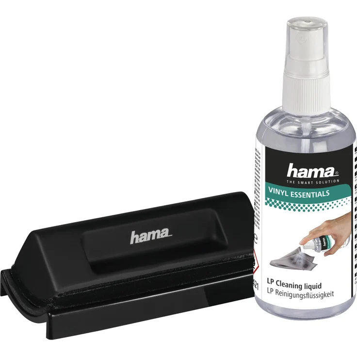 Hama Schallplatten-Reinigungsset (Schallplattenbürste, 100 ml Reinigungsflüssigkeit, zur Pflege und Reinigung von LPs) Schallplattenreiniger Set