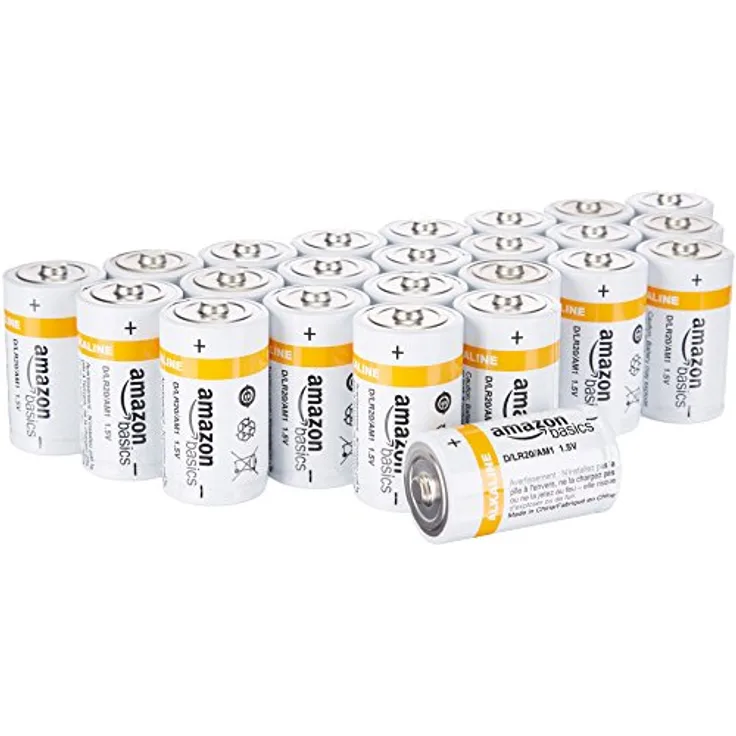 AmazonBasics Everyday Alkalibatterien, Typ D, 1,5 V, 24 Stück (Aussehen kann variieren)