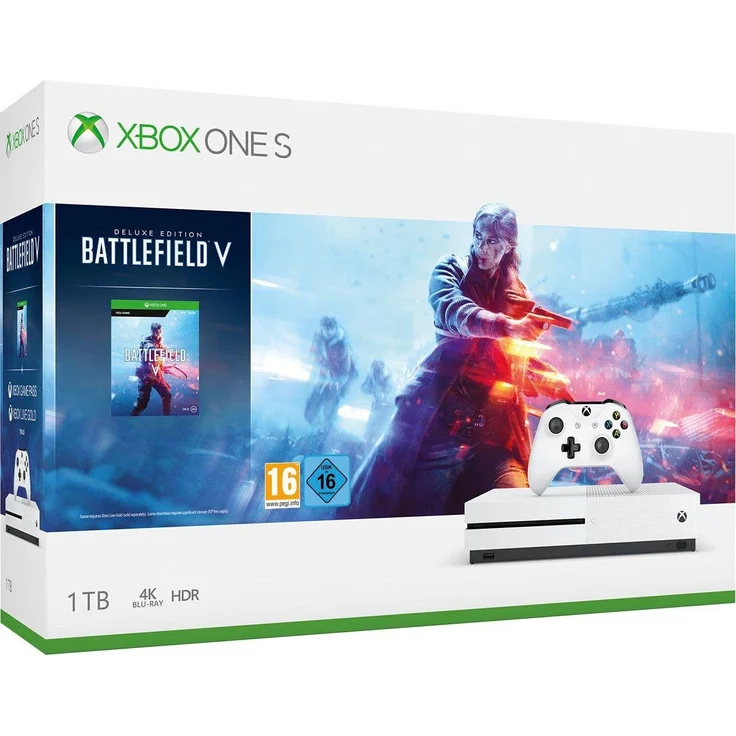 Microsoft Xbox One S Robot White 1TB Bundle inkl. Battlefield V – Bild 1