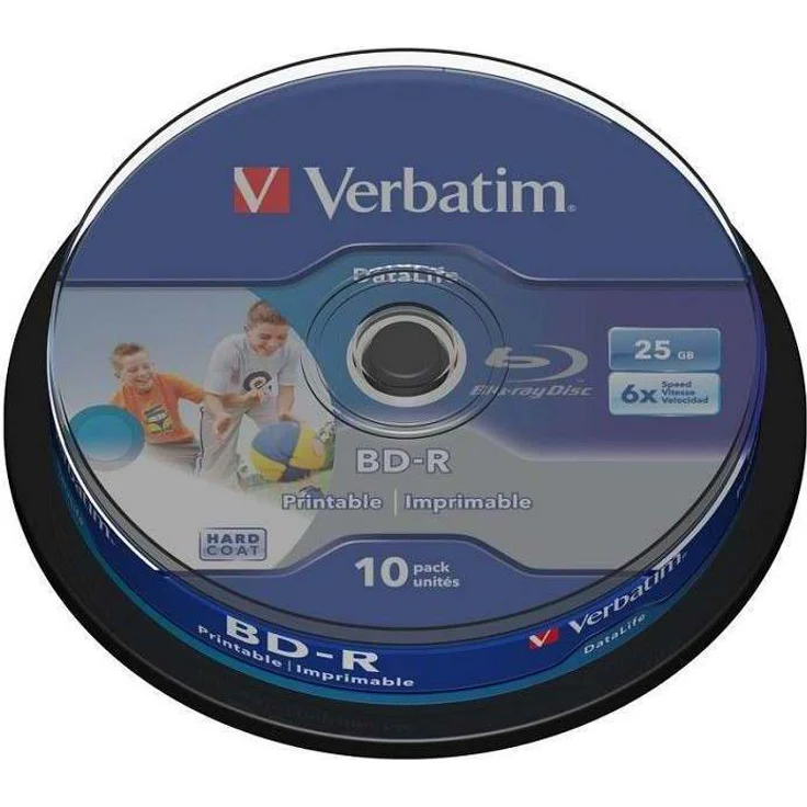 Verbatim BD-R SL Datalife, Blu-Ray-Disk 25 GB - 6-fache Brenngeschwindigkeit - Kratzschutz - 10 Stück Spindel - Preisvergleich – Bild 1