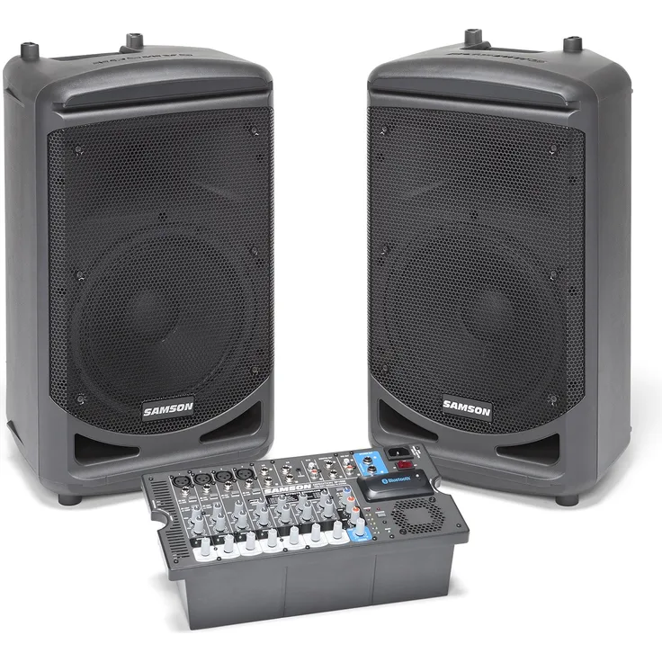 Samson saxp1000b Full Tontechnik Expedition portabler PA System, 1000 Watt (2x 500)