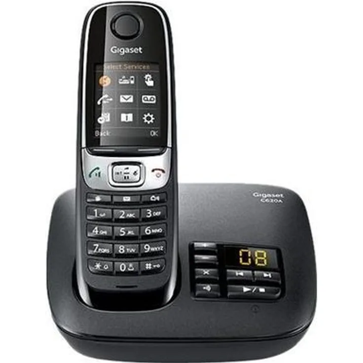 Gigaset C620A Analog-Telefon schwarz mit AB
