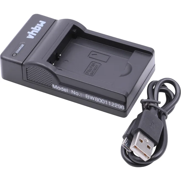 vhbw USB Akkuladegerät kompatibel mit Panasonic Lumix DMC-FS35, DMC-FS37, DMC-FS40 Digitalkamera, Camcorder, Action Cam-Akku - Ladeschale